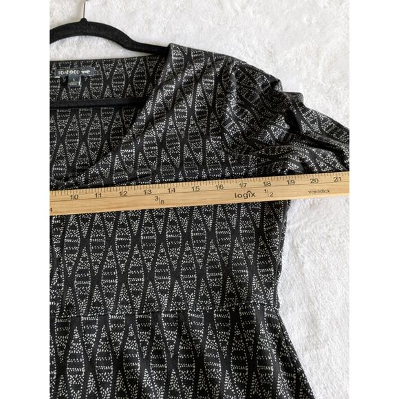 Toad & Co Dress Womens Large Black White Geometric Pattern Stretch Fit & Flare - Picture 5 of 9